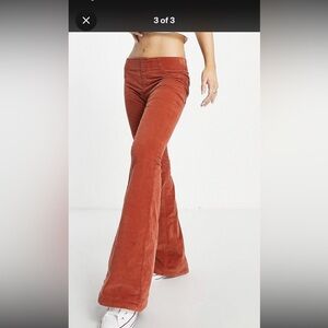 Rust Flare Corduroy Pants